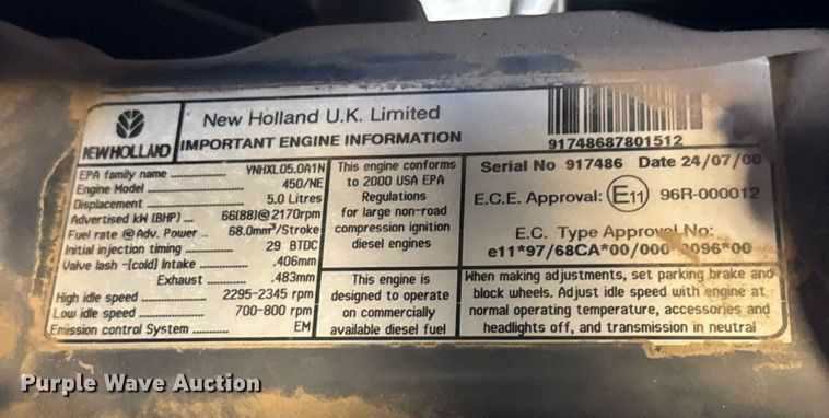 image for item DY0428 2000 New Holland 5610S tractor