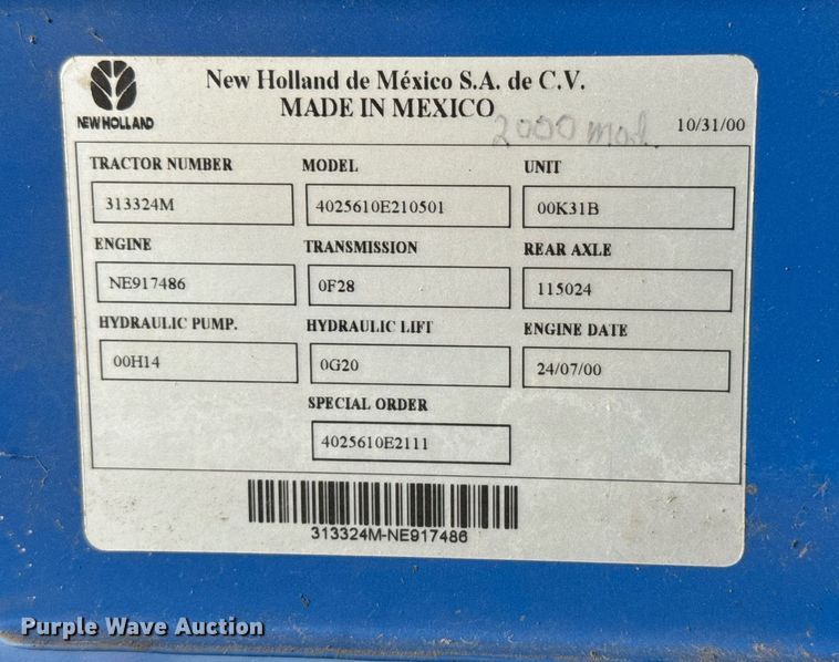 image for item DY0428 2000 New Holland 5610S tractor