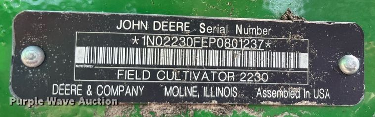 image for item DY0777 2024 John Deere 2230FH field cultivator