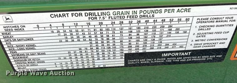 image for item DY0778 1992 John Deere 455 grain drill