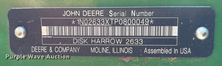 image for item DY0784 2023 John Deere 2633 tandem disk