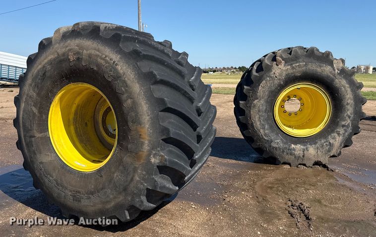 image for item DZ8807 (2) 1250/50R32 flotation tires and wheels