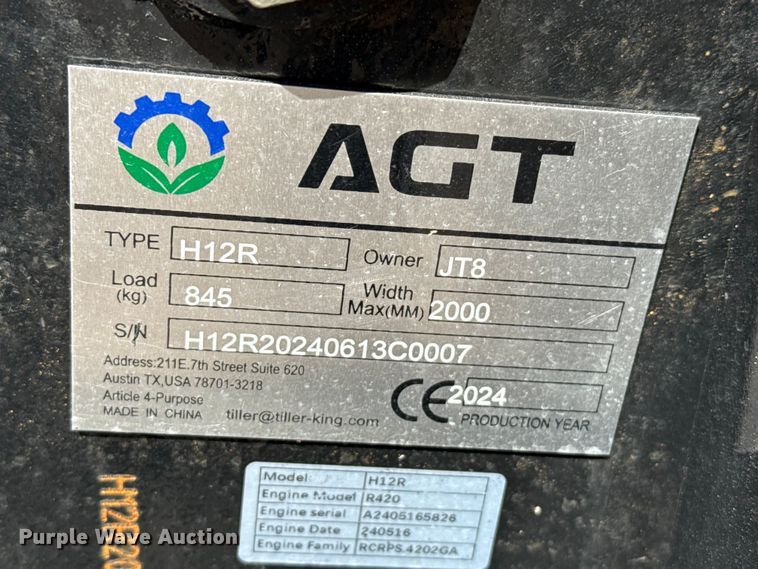 image for item DZ8813 2024 AGT H12R mini excavator