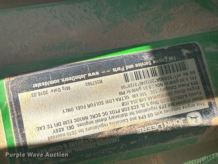 image for item EC1085 2016 John Deere 8245R MFWD tractor