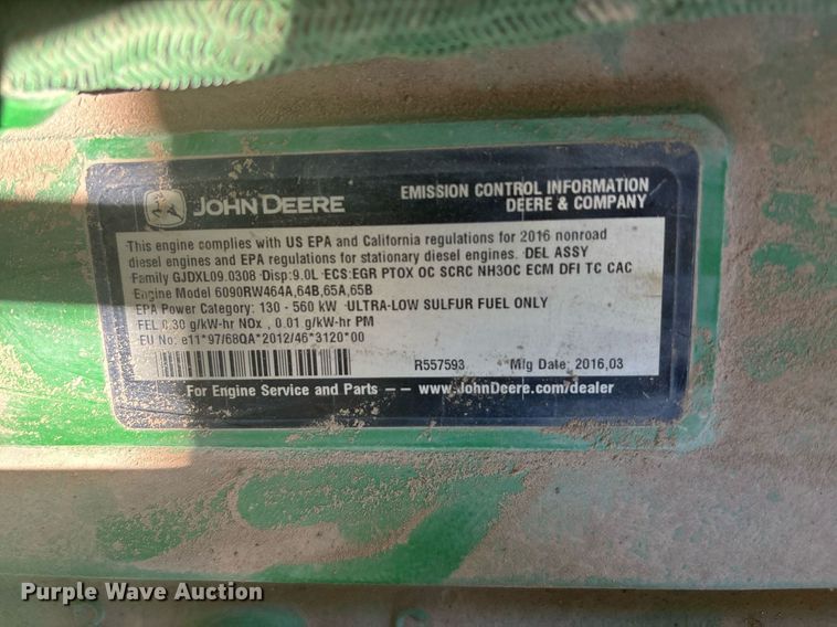 image for item EC1086 2016 John Deere 8245R MFWD tractor