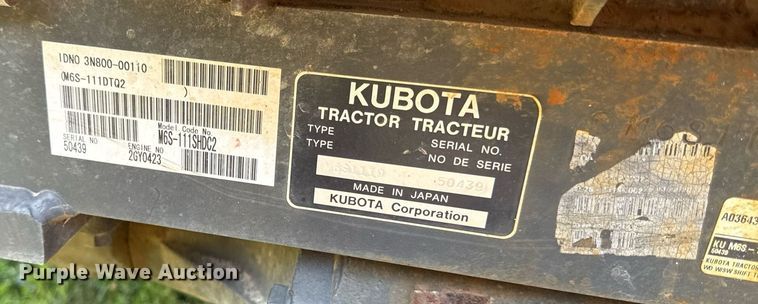 image for item ED4284 2017 Kubota M6S-111 MFWD tractor