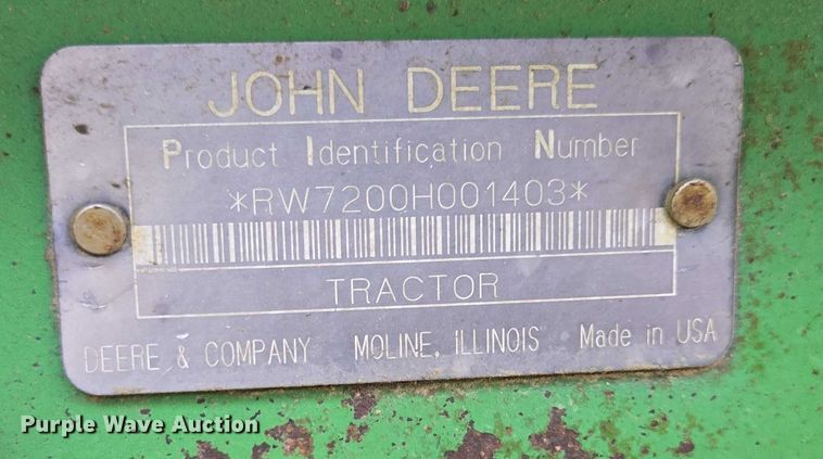 image for item EF1819 1994 John Deere 7200 MFWD tractor