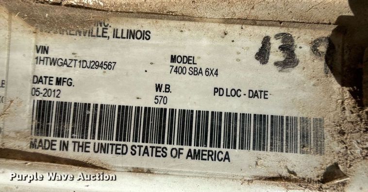 image for item EQ4588 2013 International 7400 feed delivery truck