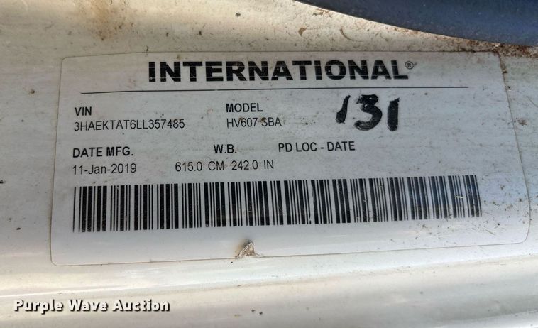 image for item EQ4590 2020 International HV607 feed delivery truck