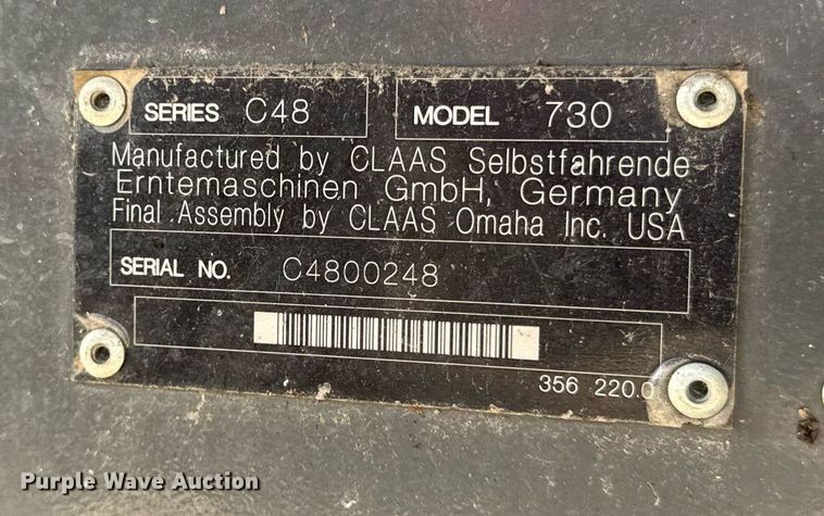 image for item YA0735 2011 Claas 730 Lexion combine