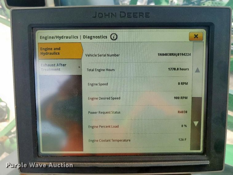 image for item YA0783 2018 John Deere R4038 sprayer