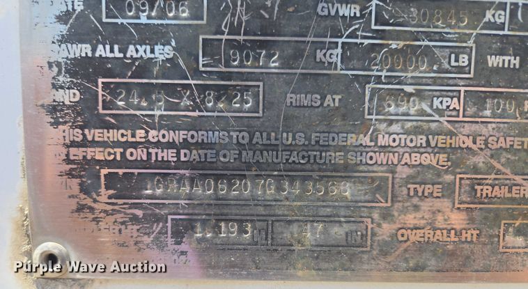 image for item DF8602 2007 Great Dane 7311TP-SAL dry van trailer