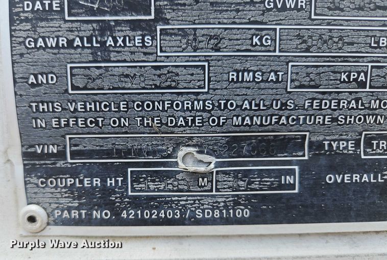 image for item DF8618 2000 Pines 7411TP-SAX dry van trailer