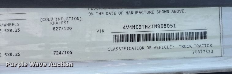 image for item DM1955 2018 Volvo Truck VNL Day cab