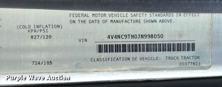 image for item DM1956 2018 Volvo VNL semi truck