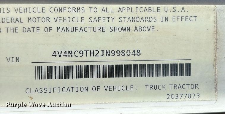 image for item DM1957 2018 Volvo VNL semi truck