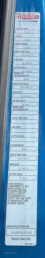 image for item DM1963 2020 Kenworth W990 semi truck