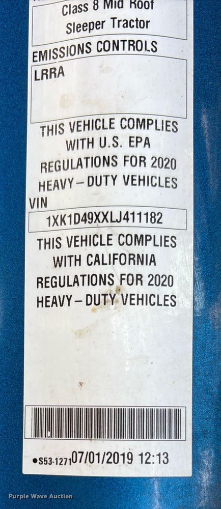 image for item DM1963 2020 Kenworth W990 semi truck