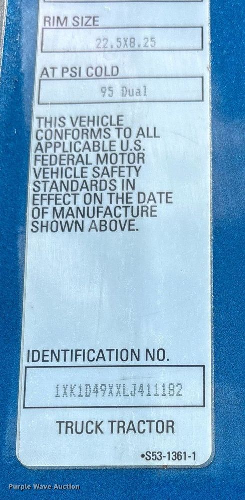 image for item DM1963 2020 Kenworth W990 semi truck