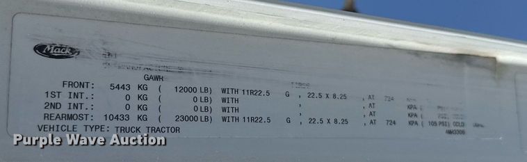 image for item DO7175 2001 Mack CHU612 semi truck