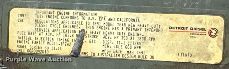 image for item DU9368 1991 Freightliner USF-1E semi truck