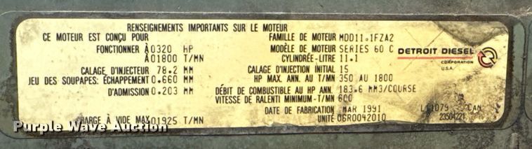 image for item DU9368 1991 Freightliner USF-1E semi truck