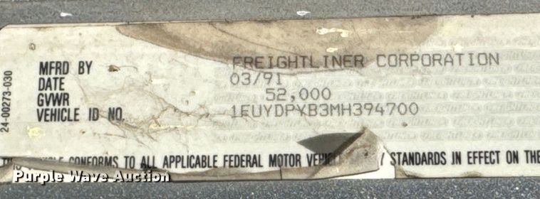 image for item DU9368 1991 Freightliner USF-1E semi truck