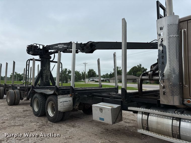 image for item DW7210 2007 Western Star 4900  log lader truck with 2007 Rosa log pup trailer