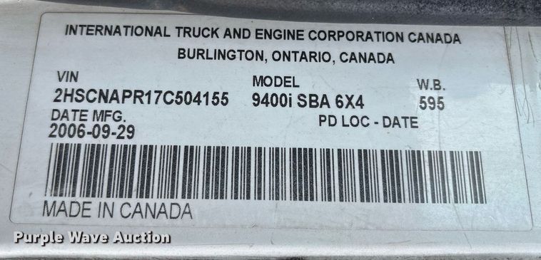 image for item DX8028 2007 International 9400I semi truck