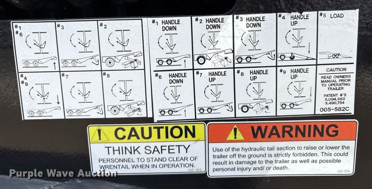 image for item DX8053 2009 Trail-EZE TE80HT48 drop deck hydraulic tail equipment trailer