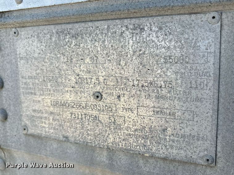 image for item DY0734 1988 Great Dane 7311TDSAL 53 dry van office trailer