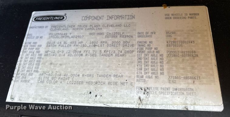 image for item DY0754 2009 Freightliner Cascadia semi truck