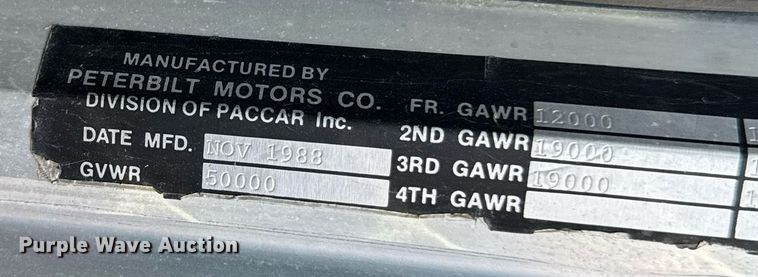 image for item DZ1488 1989 Peterbilt 377 semi truck