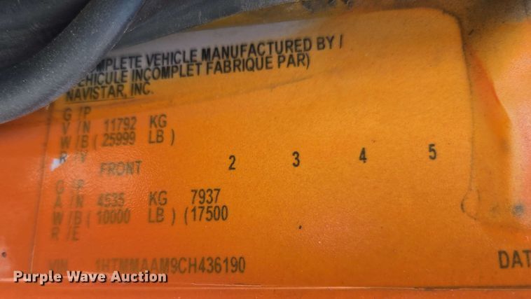 image for item EC0979 2012 International 4300  box truck