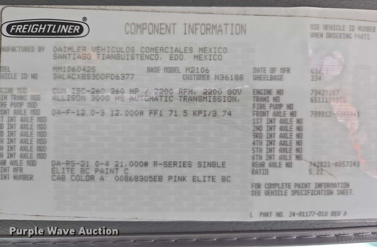 image for item EC1088 2013 Freightliner M2106 box truck