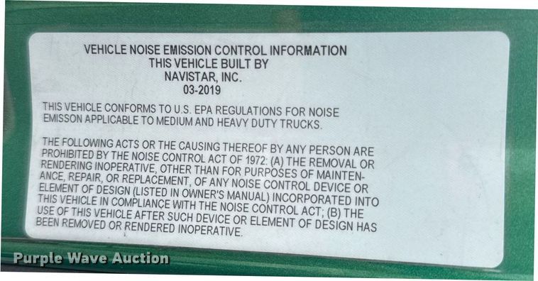 image for item EC3648 2020 International LT625 semi truck