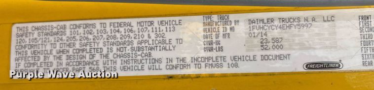 image for item EC4351 2014 Freightliner M2 106 curtain box truck