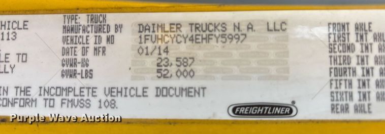 image for item EC4351 2014 Freightliner M2 106 curtain box truck