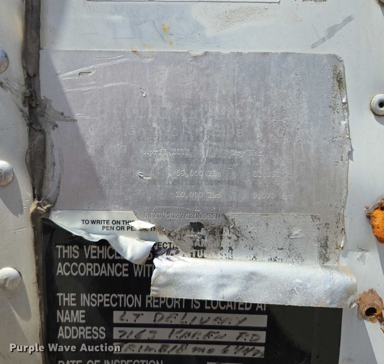 image for item EF1905 2012 Dorsey dry van trailer