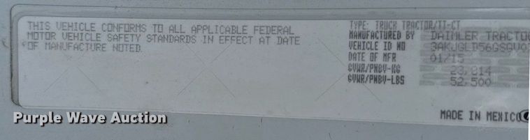 image for item EG6353 2016 Freightliner Cascadia semi truck