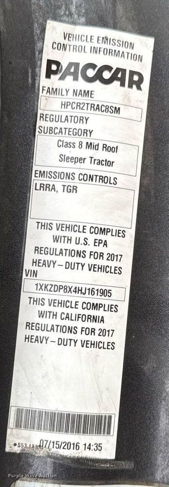 image for item EM2168 2017 Kenworth T880 semi truck