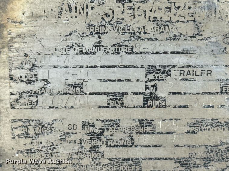 image for item EM2172 2000 Fontaine TL50-NGP lowboy equipment trailer