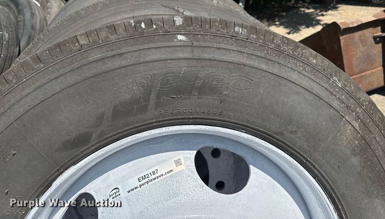 image for item EM2187 (8) 285/75R24.5 tires and wheels