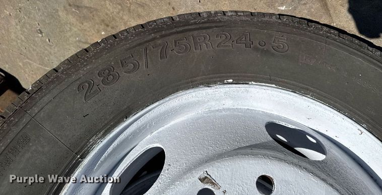 image for item EM2187 (8) 285/75R24.5 tires and wheels