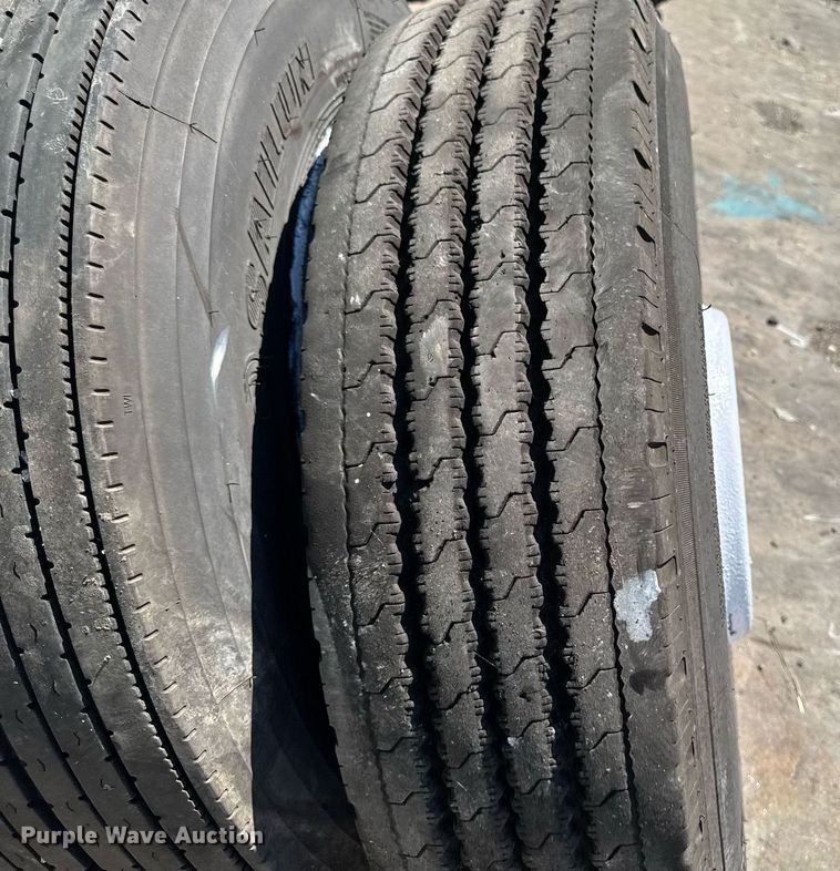 image for item EM2187 (8) 285/75R24.5 tires and wheels