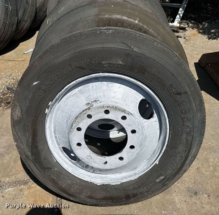 image for item EM2187 (8) 285/75R24.5 tires and wheels