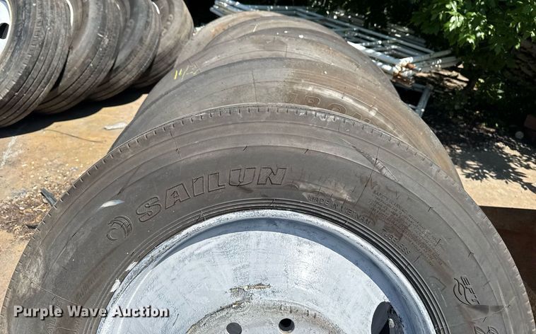 image for item EM2187 (8) 285/75R24.5 tires and wheels