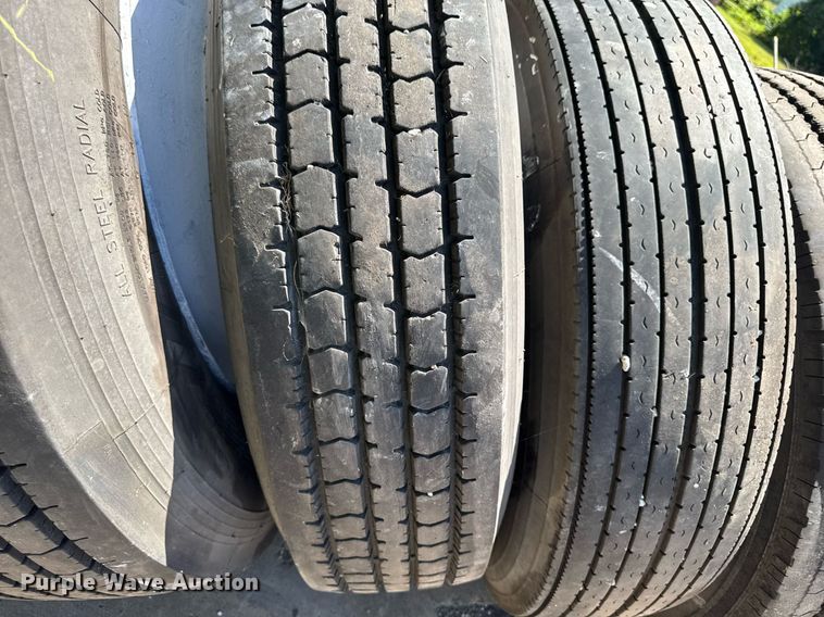 image for item EM2187 (8) 285/75R24.5 tires and wheels
