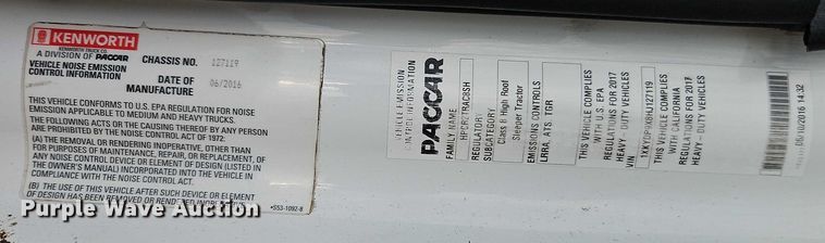 image for item EO4559 2017 Kenworth T680 semi truck