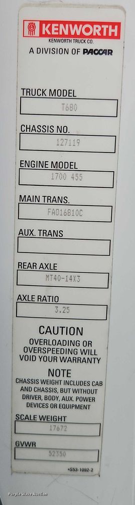 image for item EO4559 2017 Kenworth T680 semi truck